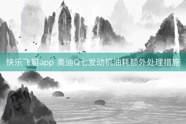 快乐飞艇app 奥迪Q七发动机油耗额外处理措施