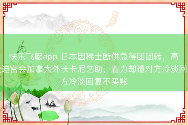 快乐飞艇app 日本因稀土断供急得团团转，高市早苗蹙迫密会加拿大外长卡尼乞助，着力却遭对方冷淡回复不买账