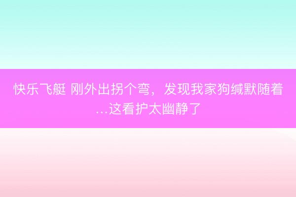 快乐飞艇 刚外出拐个弯，发现我家狗缄默随着…这看护太幽静了
