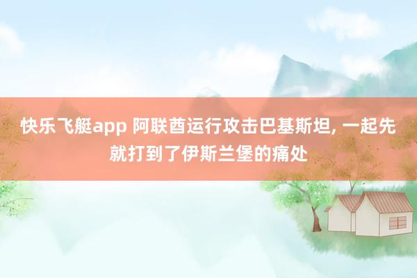 快乐飞艇app 阿联酋运行攻击巴基斯坦， 一起先就打到了伊斯兰堡的痛处