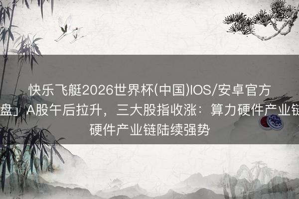 快乐飞艇2026世界杯(中国)IOS/安卓官方下载 「收盘」A股午后拉升,三大股指收涨:算力硬件产业链陆续强势