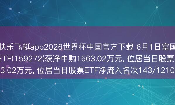 快乐飞艇app2026世界杯中国官方下载 6月1日富国国证机器东谈主产业ETF(159272)获净申购1563.02万元, 位居当日股票ETF净流入名次143/1210